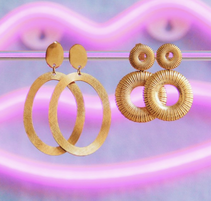 Statement oorbel grote ovale ring - goud