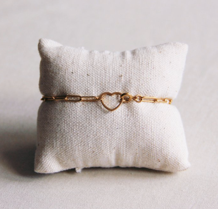 D-Chain armband met open hart slot – goud