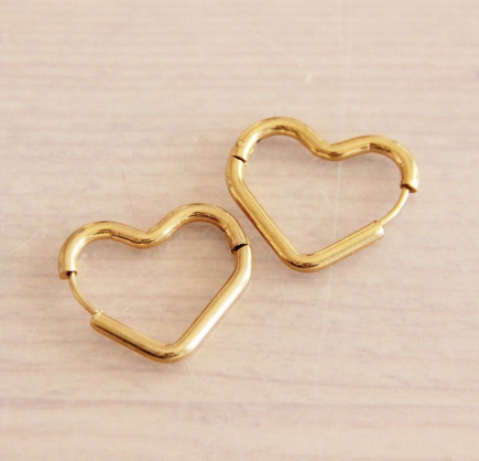 RVS hart creool “groot” – goud