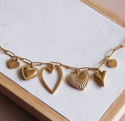 Bedelketting 'HARTEN' – goud