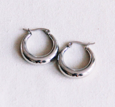 Stainless steel hoop 19mm “wide” – silver